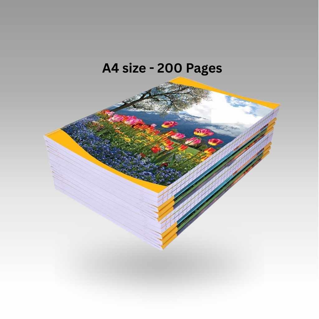 A4 Notebook 200 Pages | Durable Writing Book for Students, Office & Business