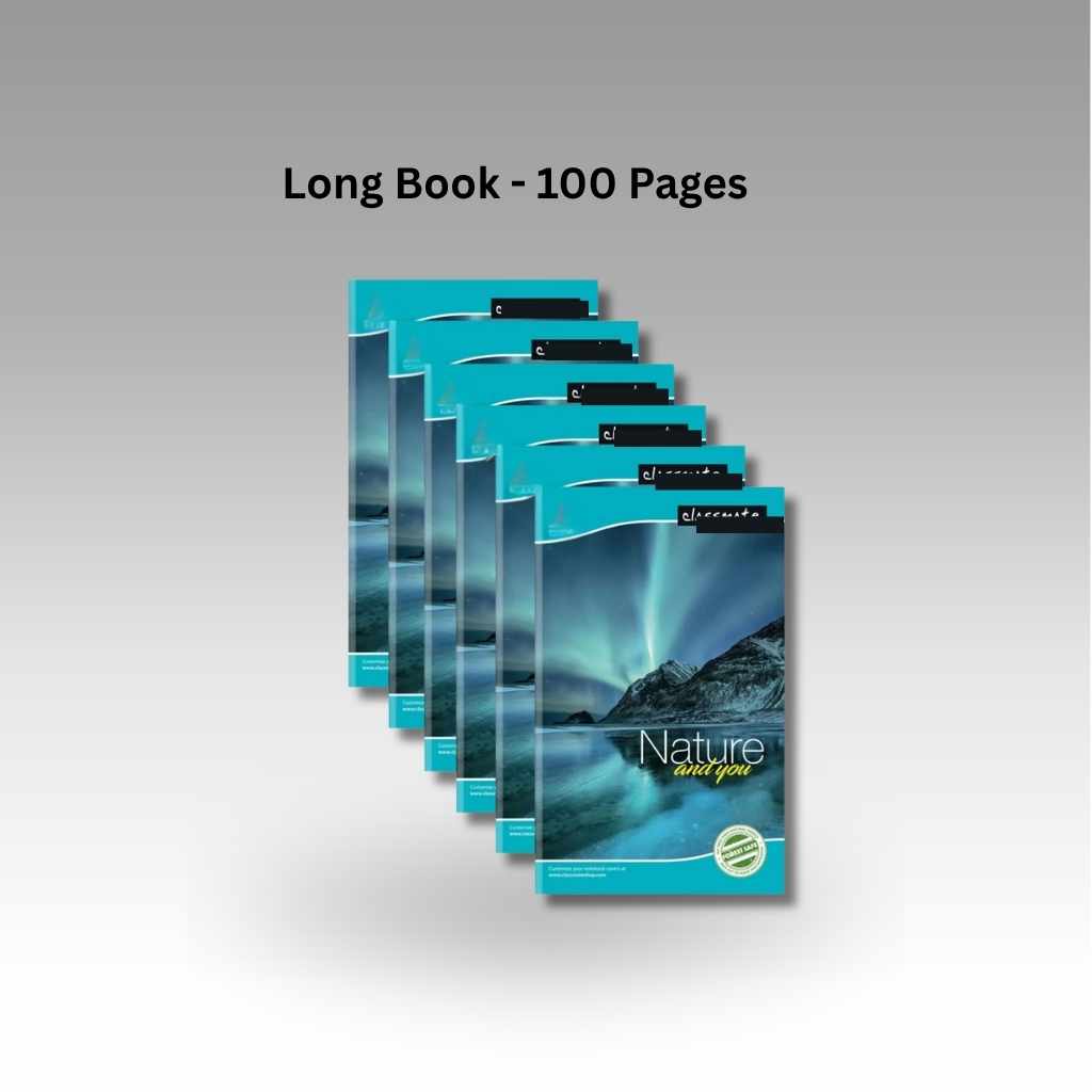 Premium Long Book 100 Pages Pack of 6 | High-Quality Ruled Writing Books