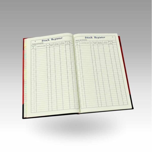 STOCK REGISTER Premium Stock Register 1 Quire | High-Quality Inventory Record Book