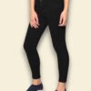 Women's 3-Button High Rise Skinny Jeans | Stretchable Denim | Solid Black | Daily Casual Wear | Ankle Length