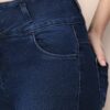 Women's 3-Button High Rise Skinny Jeans | Stretchable Denim | Dark Blue | Daily Casual Wear | Ankle Length