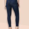 Women's 3-Button High Rise Skinny Jeans | Stretchable Denim | Dark Blue | Daily Casual Wear | Ankle Length