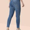 V35WDSKFS06_38 Women's 3-Button High Rise Skinny Jeans | Stretchable Denim | Medium Blue | Daily Casual Wear | Ankle Length