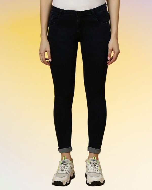 Dark Blue Mid Rise Skinny Denim Jeans | College Vibes | Daily Wear | Women