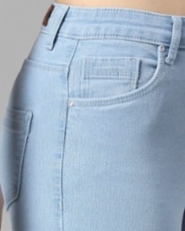 Light Blue High Rise Straight Fit Denim Jeans | College Vibes | Daily Wear | Women