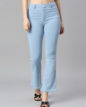 Light Blue High Rise Straight Fit Denim Jeans | College Vibes | Daily Wear | Women
