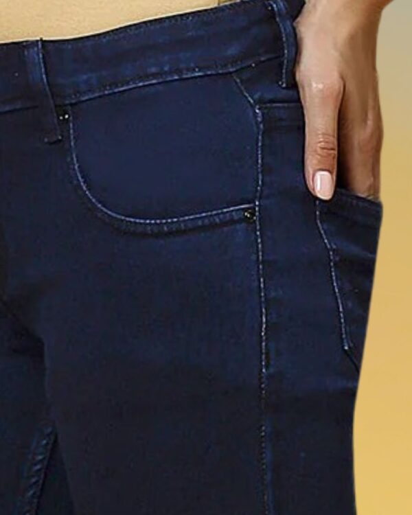 Women’s Dark Blue Low Rise Skinny Fit Stretchable Denim Jeans | Everyday Comfort Slim Fit Jeggings Style