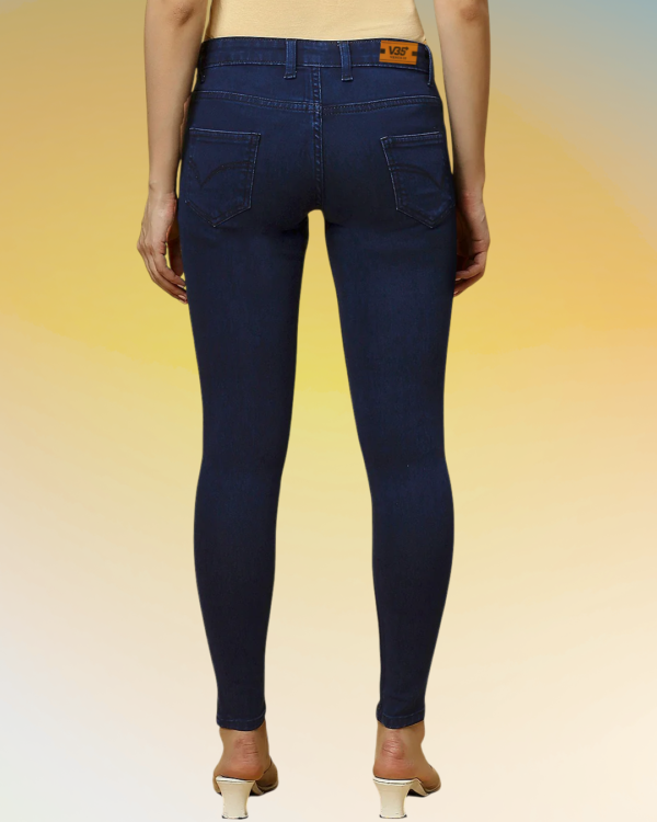 Women’s Dark Blue Low Rise Skinny Fit Stretchable Denim Jeans | Everyday Comfort Slim Fit Jeggings Style