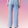 Women’s Light Blue Mid Rise Straight Fit Jeans with Side Stripe | Trendy Casual Denim Pants