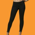 Women’s Dark Green Low Rise Skinny Fit Jeans | Stretchable Slim Fit Denim Pants for Everyday Wear