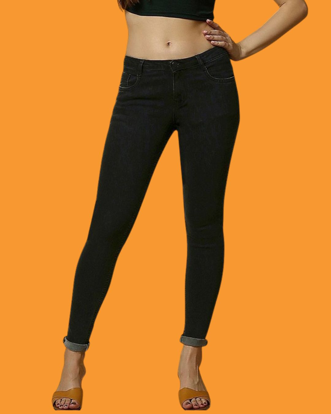 Women’s Dark Green Low Rise Skinny Fit Jeans | Stretchable Slim Fit Denim Pants for Everyday Wear