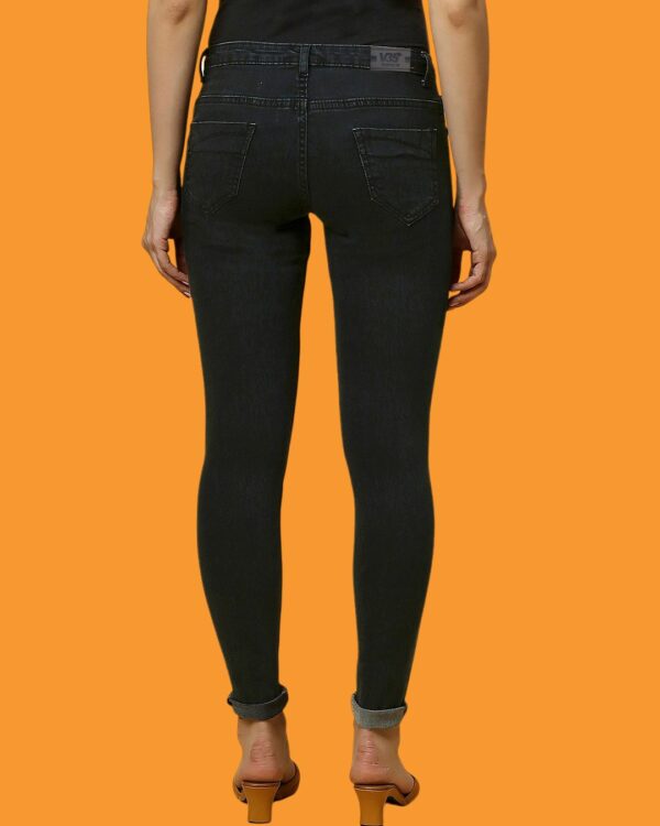 V35WDSKFS22_34 Women’s Dark Green Low Rise Skinny Fit Jeans | Stretchable Slim Fit Denim Pants for Everyday Wear