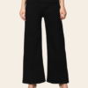 Women's High Rise Wide Leg Jeans | Loose Fit Denim | Solid Black | Daily Casual Wear | Trendy Korean Style