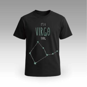 V9UTAG03_Black Black Round Neck | Cotton T-Shirt | Astrology | Daily Wear | Unisex | Virgo |