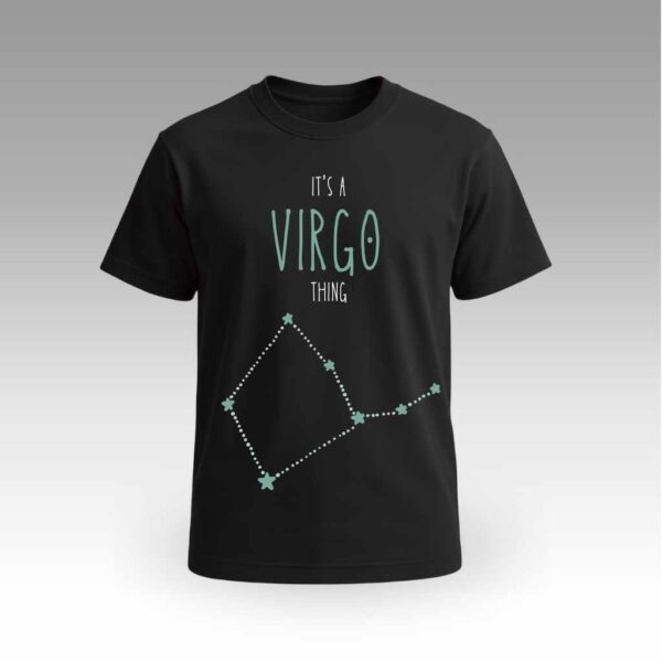 Black Round Neck | Cotton T-Shirt | Astrology | Daily Wear | Unisex | Virgo |