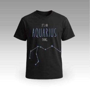 Black Round Neck | Cotton T-Shirt | Astrology | Daily Wear | Unisex | Aquarius |