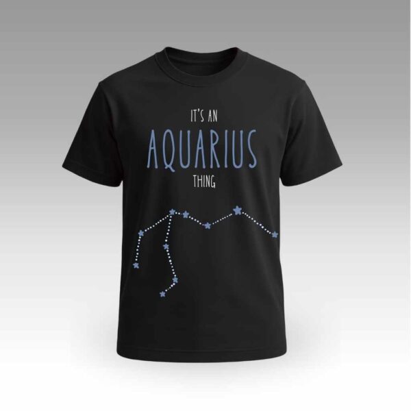 Black Round Neck | Cotton T-Shirt | Astrology | Daily Wear | Unisex | Aquarius |