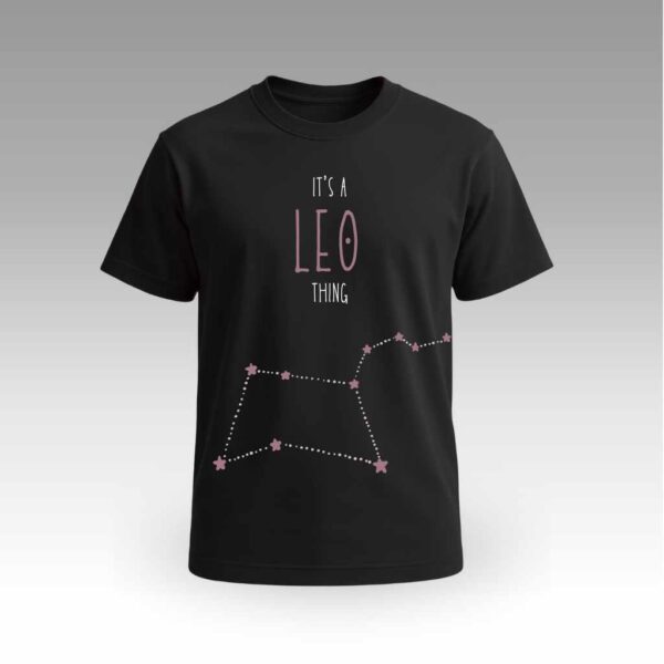 Black Round Neck | Cotton T-Shirt | Astrology | Daily Wear | Unisex | Leo |