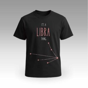 Black Round Neck | Cotton T-Shirt | Astrology | Daily Wear | Unisex | Libra