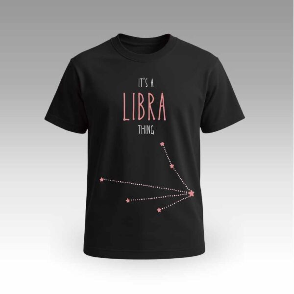 Black Round Neck | Cotton T-Shirt | Astrology | Daily Wear | Unisex | Libra