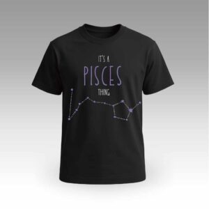Black Round Neck | Cotton T-Shirt | Astrology | Daily Wear | Unisex | Pisces |