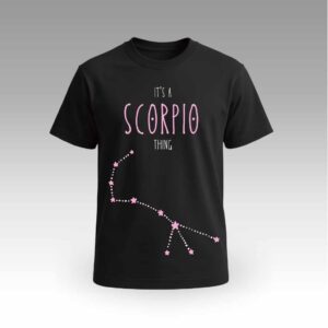 V9UTAG09_Black Black Round Neck | Cotton T-Shirt | Astrology | Daily Wear | Unisex | Scorpio |