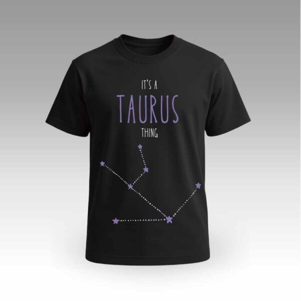 Black Round Neck | Cotton T-Shirt | Astrology | Daily Wear | Unisex | Taurus |