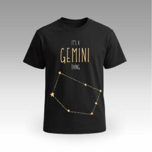 Black Round Neck | Cotton T-Shirt | Astrology | Daily Wear | Unisex | Gemini |