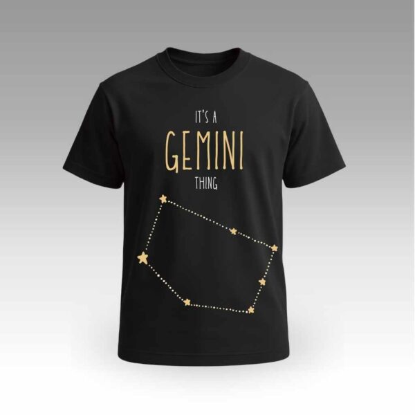 Black Round Neck | Cotton T-Shirt | Astrology | Daily Wear | Unisex | Gemini |