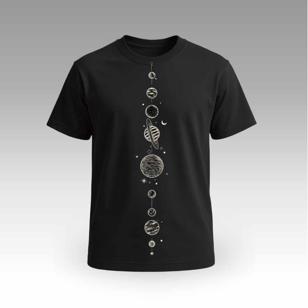 Celestial Planets Round Neck | Cotton T-Shirt | Astrology | Daily Wear | Unisex
