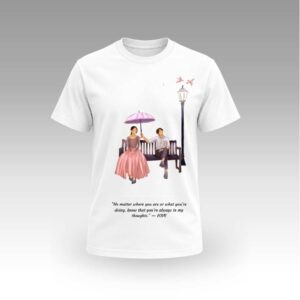 White Romantic Rain Couple Round Neck | Cotton T-Shirt | Couples | Daily Wear | Unisex