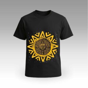 Black Mythological Sun Symbol Round Neck | Cotton T-Shirt | Mythological | Daily Wear | Unisex