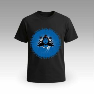 V9UTMY06_Black Black Shiva Mantra Round Neck | Cotton T-Shirt | Mythological | Daily Wear | Unisex