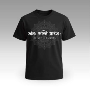 V9UTSS02_Black Black Antha Aasti Prarambha Round Neck | Cotton T-Shirt | Mythological | Daily Wear | Unisex