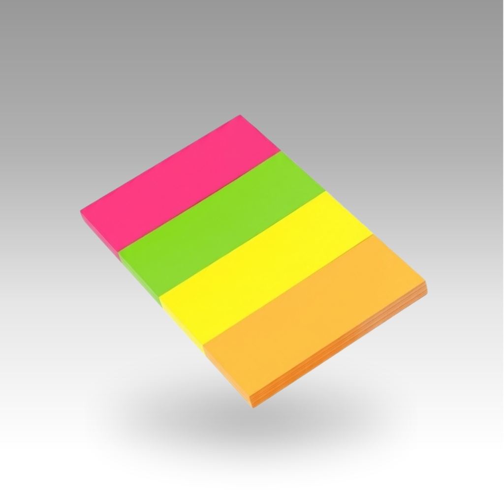 Neon Multicolor Sticky Page Markers | 4 Bright Colors Index Tabs