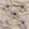 White Hibiscus Flower Pack of 5 | Elegant Floral Accent | Ganpati Decor | Festive Home Styling | Perfect for All Occasions
