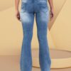 Women’s Bootcut Jeans Mid Waist | Light Blue Stretchable Denim Pants | Flared Bottom Casual Wear for Women & Girls