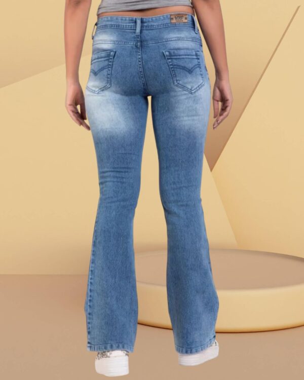 Women’s Bootcut Jeans Mid Waist | Light Blue Stretchable Denim Pants | Flared Bottom Casual Wear for Women & Girls