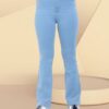 Women’s Bootcut Jeans Mid Waist | Light Blue Stretchable Denim Pants | Flared Bottom Casual Wear for Women & Girls