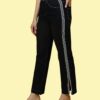 Women’s Straight Fit Jeans with Side Stripe Patti | Rush Brown Denim Pants | Mid Rise Stretchable Casual Wear for Women & Girls