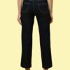 Women’s Straight Fit Jeans with Side Stripe Patti | Rush Brown Denim Pants | Mid Rise Stretchable Casual Wear for Women & Girls