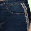 Women’s Straight Fit Jeans with Side Stripe Patti | Dark Blue Denim Pants | Mid Rise Stretchable Casual Wear for Women & Girls