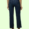 Women’s Straight Fit Jeans with Side Stripe Patti | Dark Blue Denim Pants | Mid Rise Stretchable Casual Wear for Women & Girls