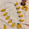 Yellow Plumeria Pearl Floral Mala | Ganpati Decoration | Premium Quality | Festive Decor | Perfect for All Occasions