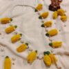 Yellow Plumeria Pearl Floral Mala | Ganpati Decoration | Premium Quality | Festive Decor | Perfect for All Occasions
