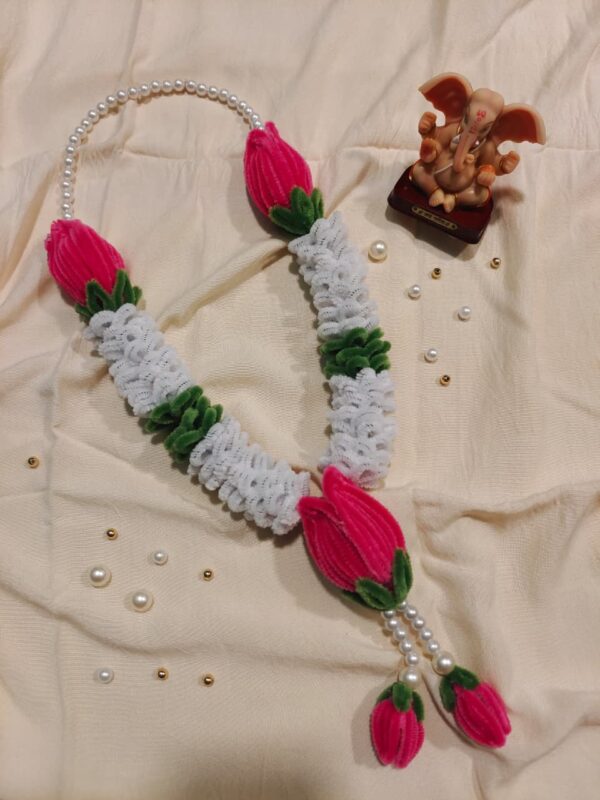 WhatsApp Image 2026-08-14 at 5.59.54 PM Pink Lotus Mogra Pearl Mala | Ganpati Decoration | Premium Quality | Festive Decor | Perfect for All Occasions