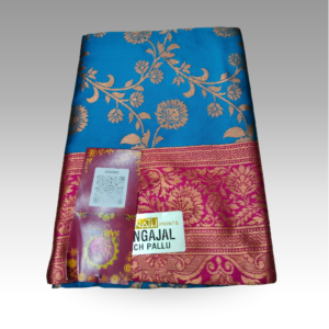SSRB73600063_S9_Blue (2) Gangajal Blue Saree | SaruSilk | Blush Pink Pallu with Serene Blue Elegance | Women
