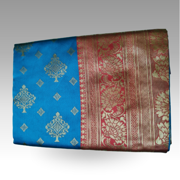 SSRB76780066_S9_Blue Gangajal Blue Saree | SaruSilk | Azure Pallu Grace with Timeless Ethnic Sophistication | Women