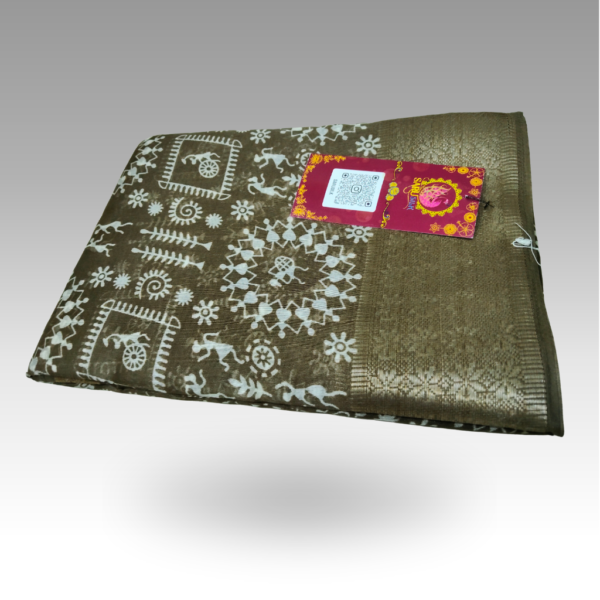 Banarsi Varli Coffee Brown Saree | SaruSilk | Earthy Elegance with Timeless Ethnic Charm | Women