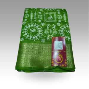 SSSD52880026_NP2_Green Banarsi Varli Green Saree | SaruSilk | Lush Green Heritage with Graceful Traditional Detailing | Women